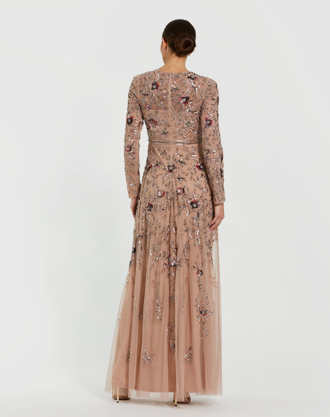 Mother of the Bride Dresses Formal Long Mother of the Bride Floral A Line Dress Mocha