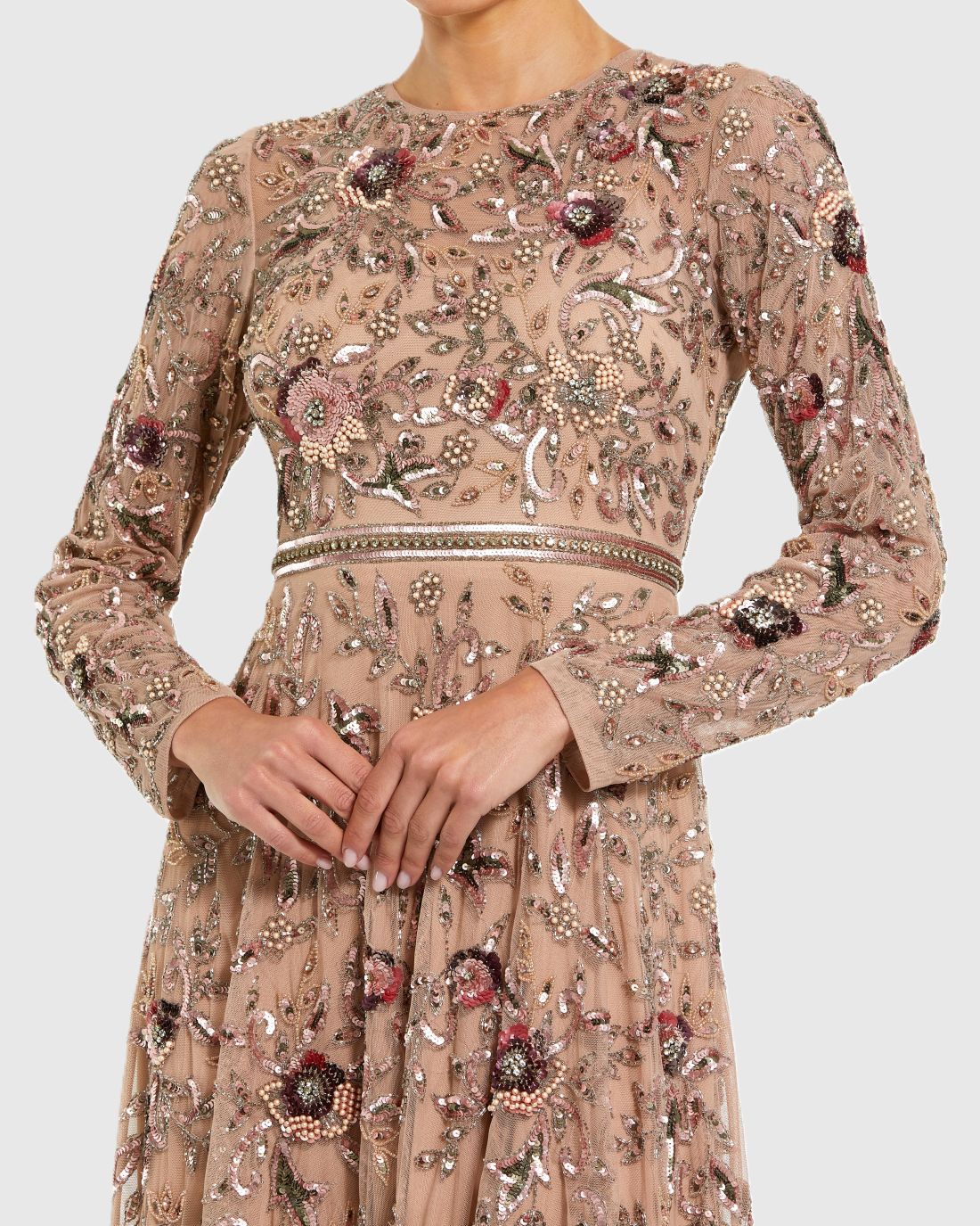 Mother of the Bride Dresses Formal Long Mother of the Bride Floral A Line Dress Mocha