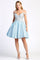 Cocktail Dresses Short Metallic Homecoming Glitter Cocktail Dress Baby Blue