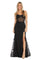Prom Dresses Fitted Slit Long Formal Prom Dress Black/Nude