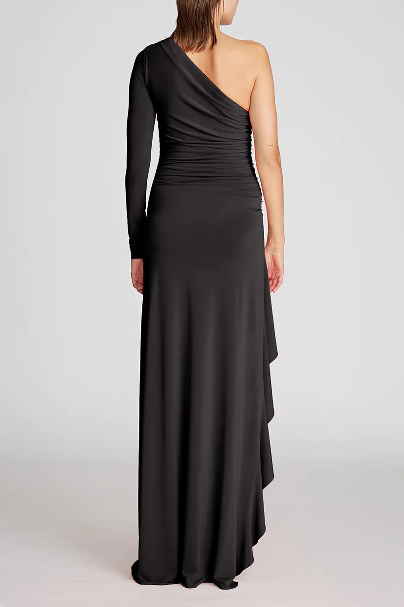 Formal Dresses Long Fitted Formal Ruffle Evening Dress Black