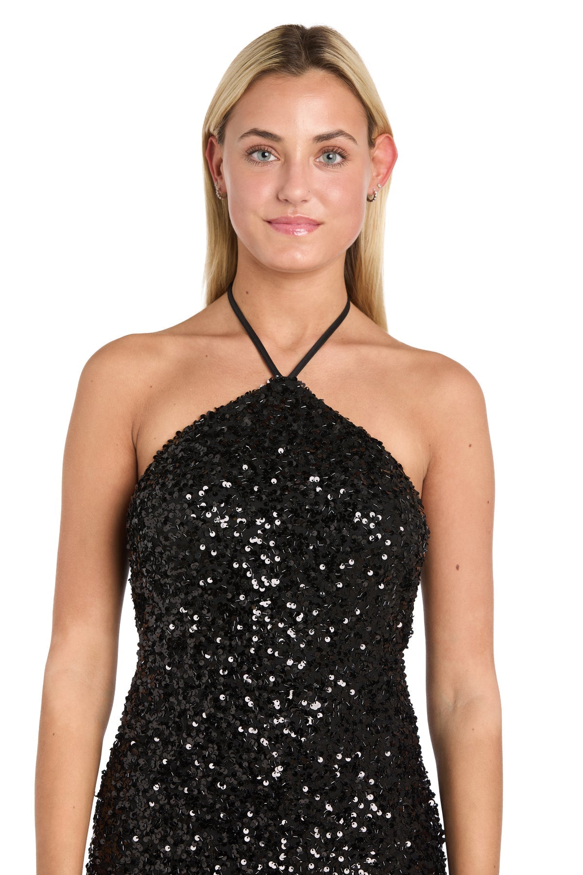 Prom Dresses Slit Sequin Long Formal Fitted Evening Prom Dress Black