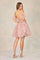 Cocktail Dresses Short Printed Mini Glitter Cocktail Dress Rose Gold