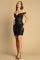 Cocktail Dresses Short Printed Glitter Mini Cocktail Dress Black