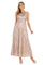 Formal Dresses A Line Long Formal Printed Evening Dress Rose/Gold