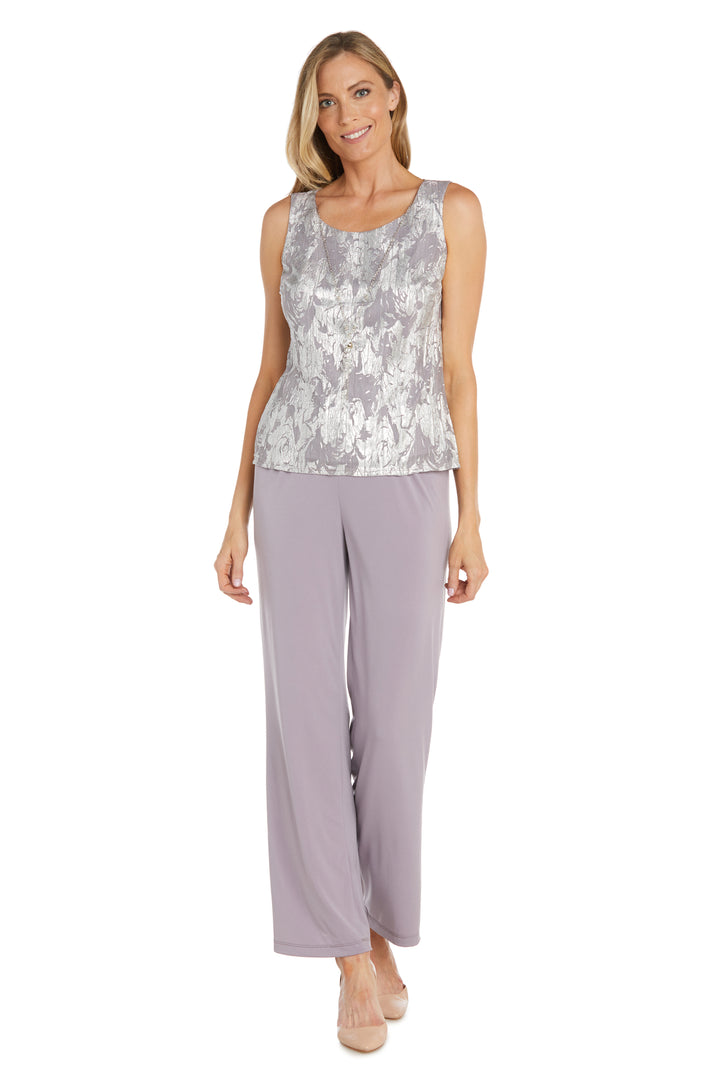 Pant Suit Mother of the Bride Long Formal Pant Suit Jacket Set Lavender/Silver