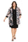 Plus Size Dresses rinted Jacket Plus Size Short Dress Black/Pink