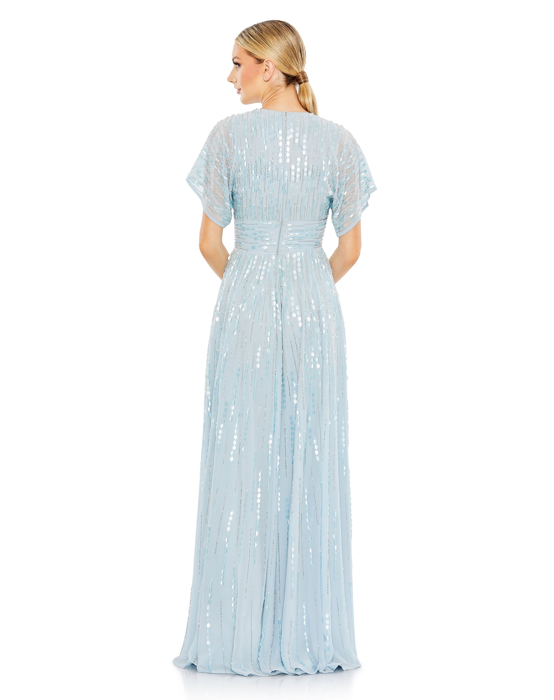 Formal Dresses Beaded A Line Long Forml Evening Gown Powder Blue