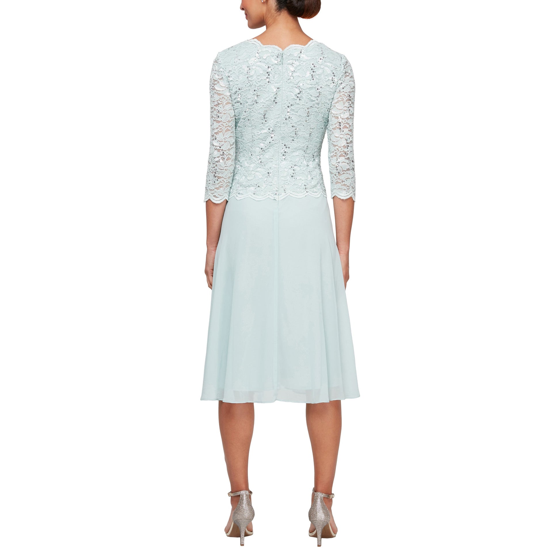 Mother of the Bride Dresses Short Mother of the Bride Sequin Tea Length Dress Fresh Mint