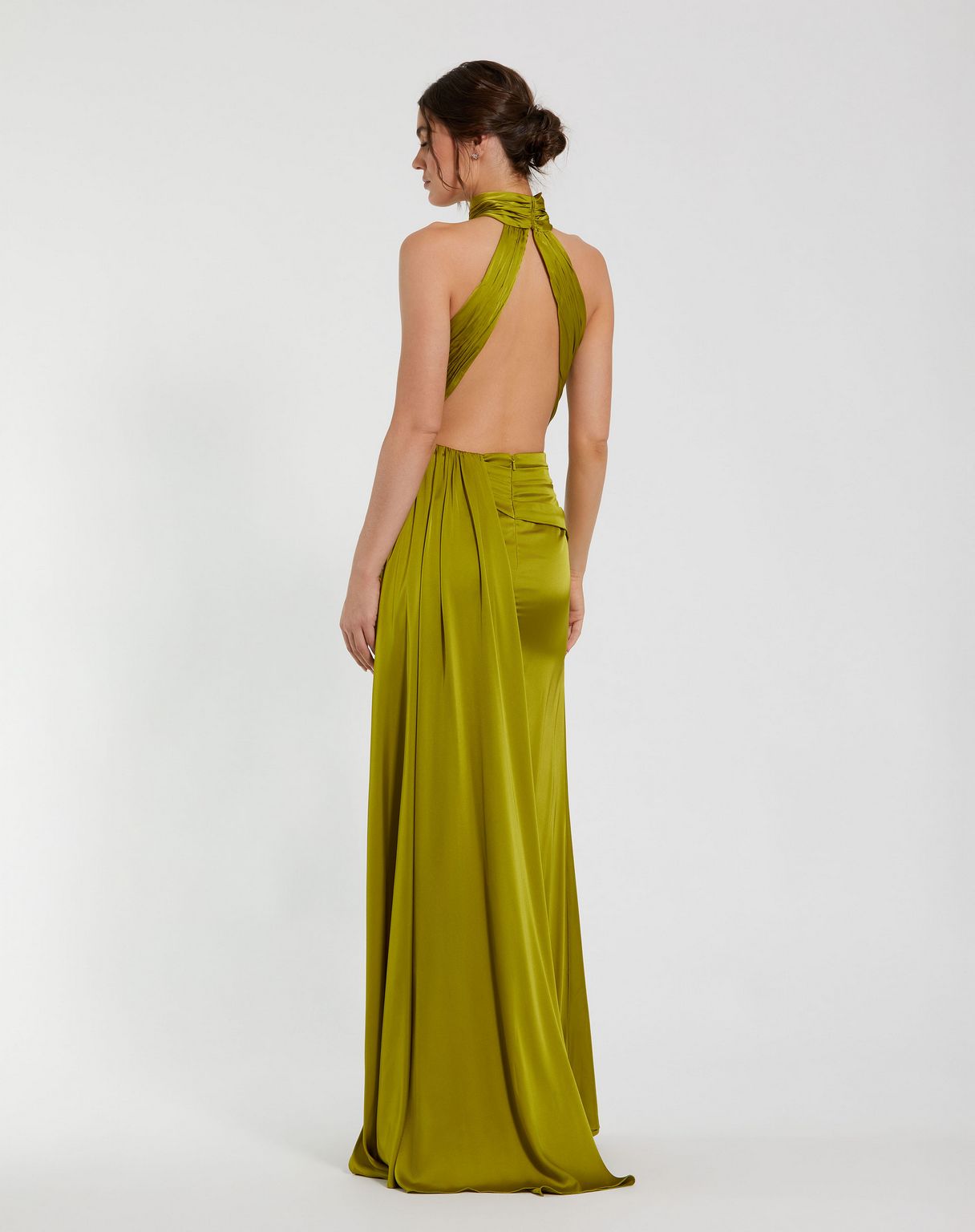 Prom Dresses Prom Formal High Halter Long Dress Olive
