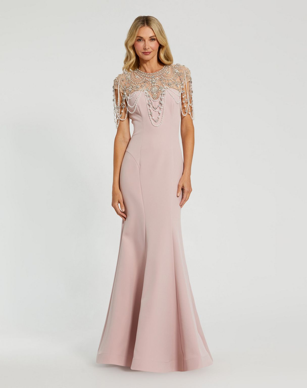 Prom Dresses Pearl Beaded Long Mermaid Formal Prom Dress Vintage Lilac