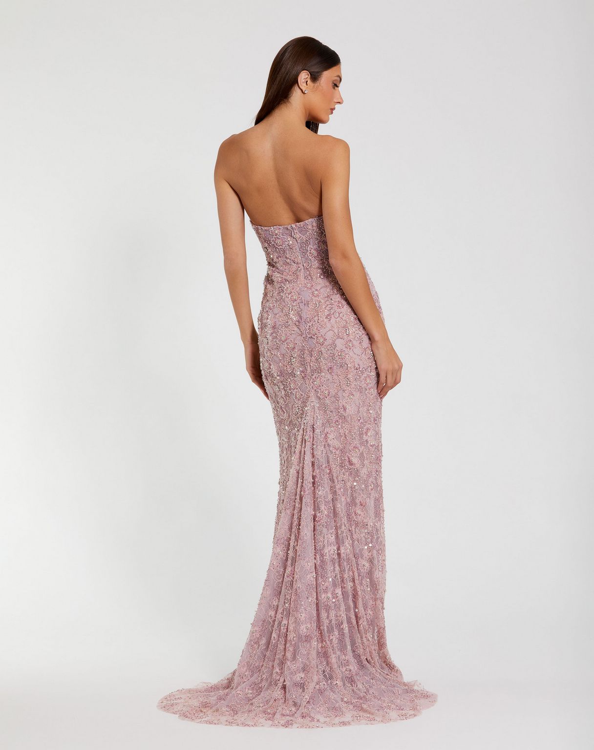 Formal Dresses Fitted Long Formal Beaded Prom Dress Rose