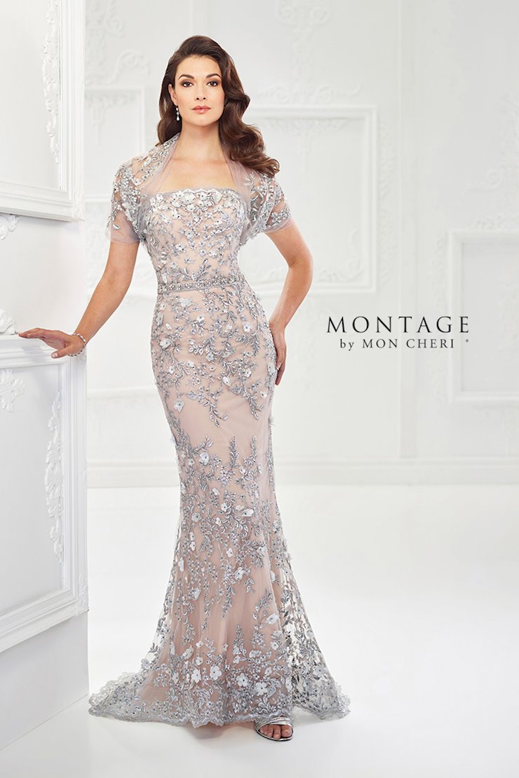 Mother of the Bride Dresses Long Formal Metallic Lace Evening Mother of the Bride Dress  Silver/Nude