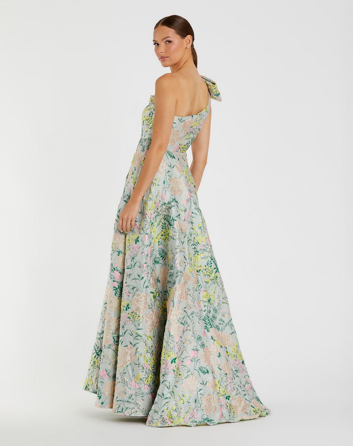 Formal Dresses Floral Print Long Formal A Line Prom Dress Pastel Multi