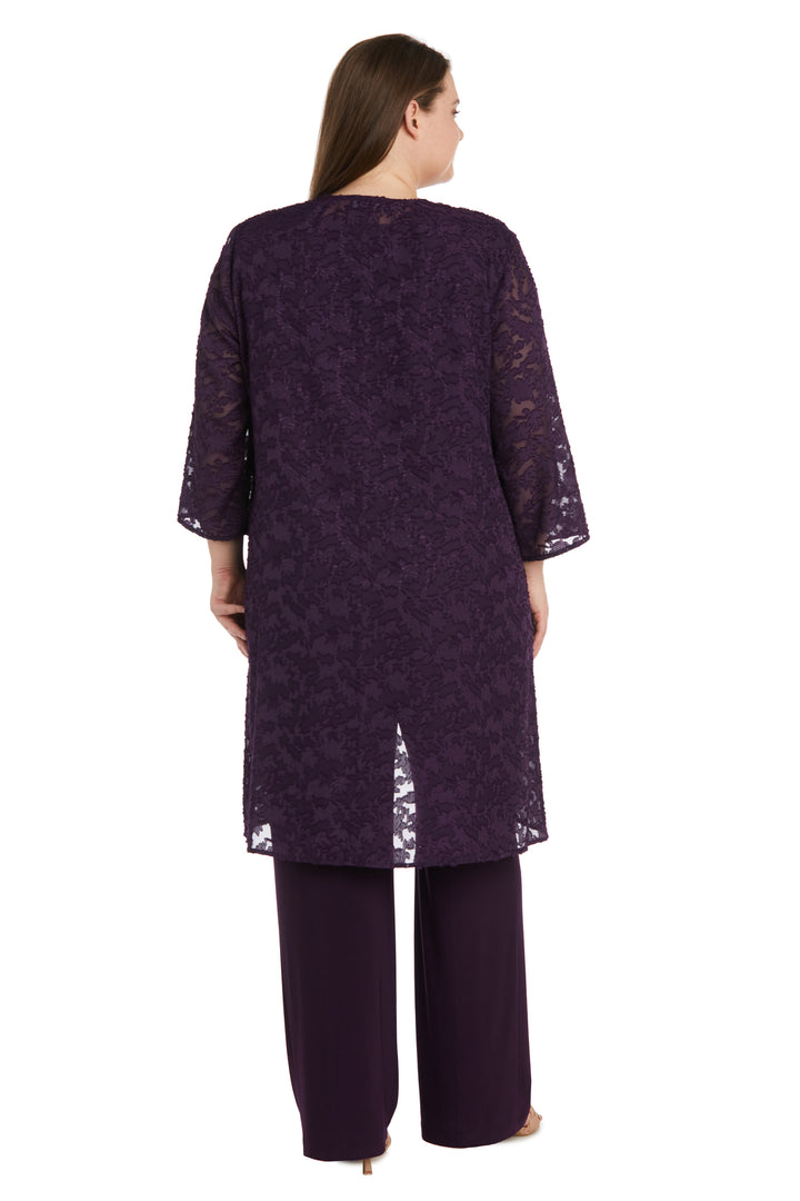 Pant Suit Plus Size Formal Mother of the Bride Pant Suit Jacket Set Eggplant