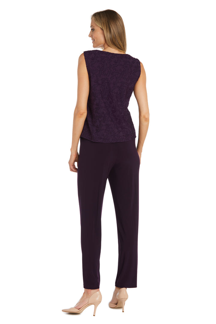 Pant Suit Long Formal Mother of the Bride Pant Suit Jacket Set Eggplant