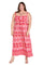 Plus Size Dresses Plus Size Long Printed Formal Maxi Dress Coral/Pink
