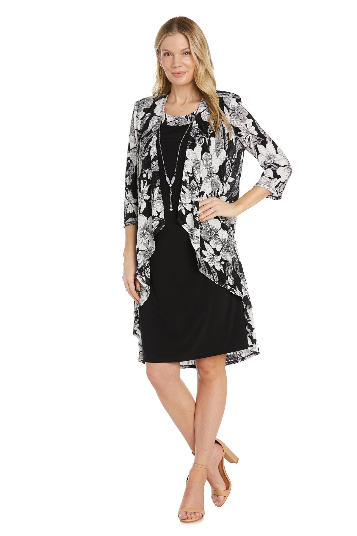 Mother of the Bride Dresses Short Two Piece Mother of the Bride Petite Dress Black/White