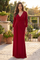 Long Formal Stretch Jersey Evening Long Sleeve Dress – Black