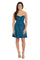 Cocktail Dresses Short Glitter Cocktail Dress Teal