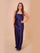Prom Dresses Long Formal Cowl Prom Dres Navy