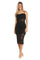 Cocktail Dresses Fitted Short Corset Lace Midi Dress Black
