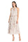 Cocktail Dresses Floral Printed Petite Midi Cocktail Dress Ecru