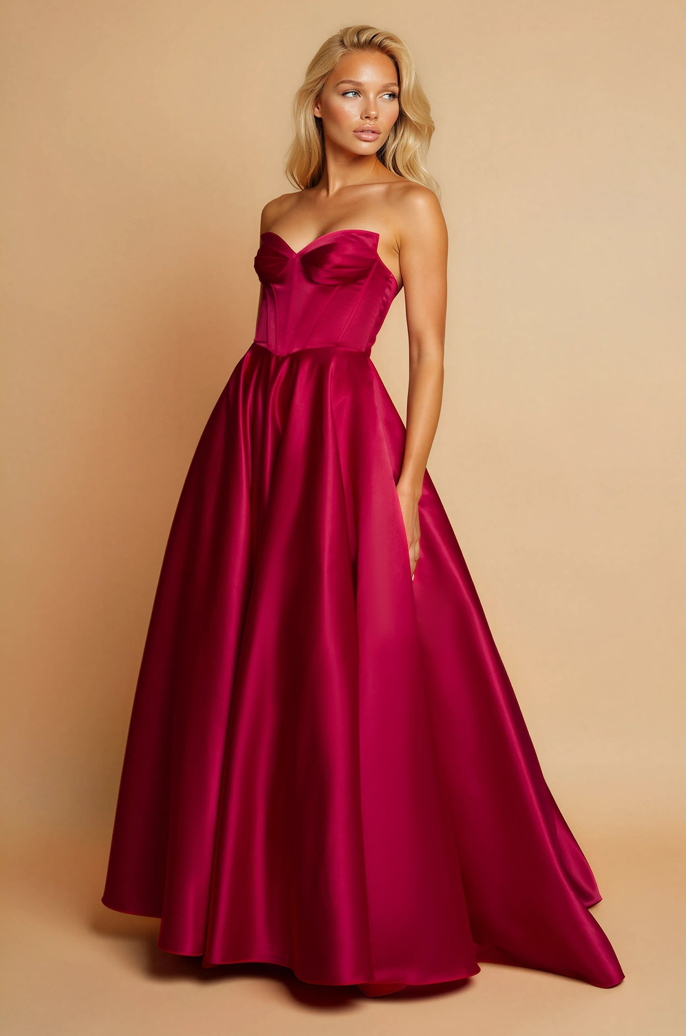 Prom Dresses Long Corset Prom Formal Ball Gown Red