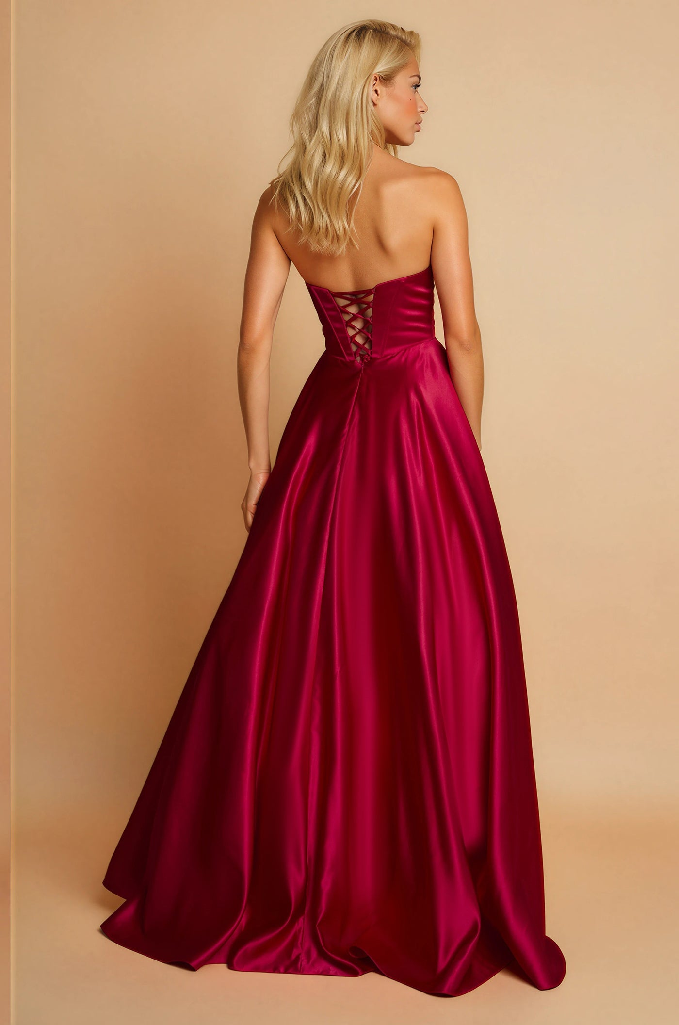 Prom Dresses Long Corset Prom Formal Ball Gown Red