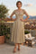 Glitter Swirl Embroidered A Line Formal Dress in Gold