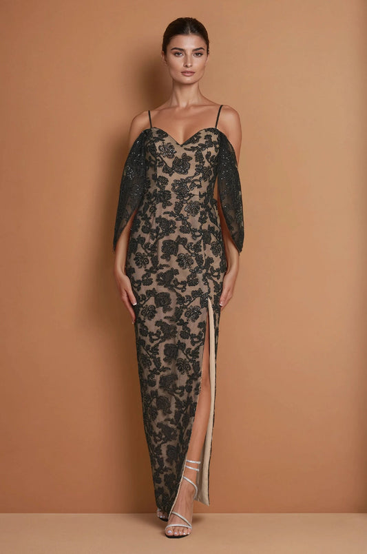 Formal Dresses Black Tie Formal Cocktail Party Dress Black / Nude
