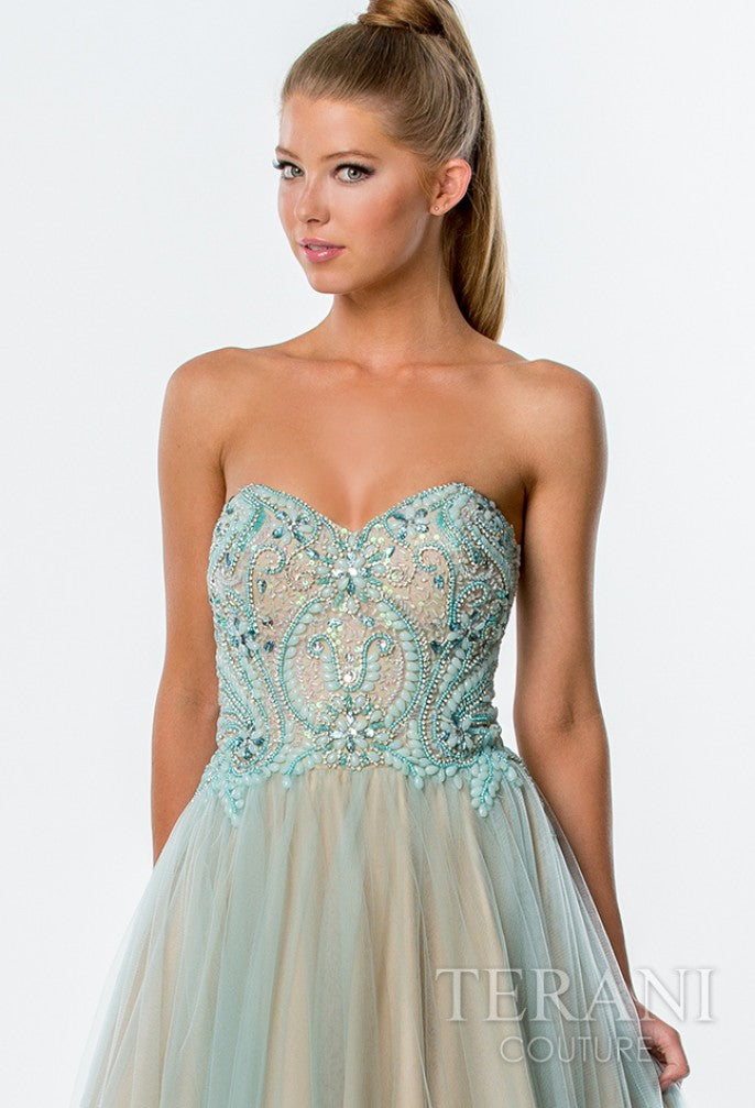 Prom Dresses Long Ball Gown Layered Formal Prom Dress Mint Nude