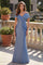 Formal Dresses Pleated Satin Long Formal Evening Dress Periwinkle