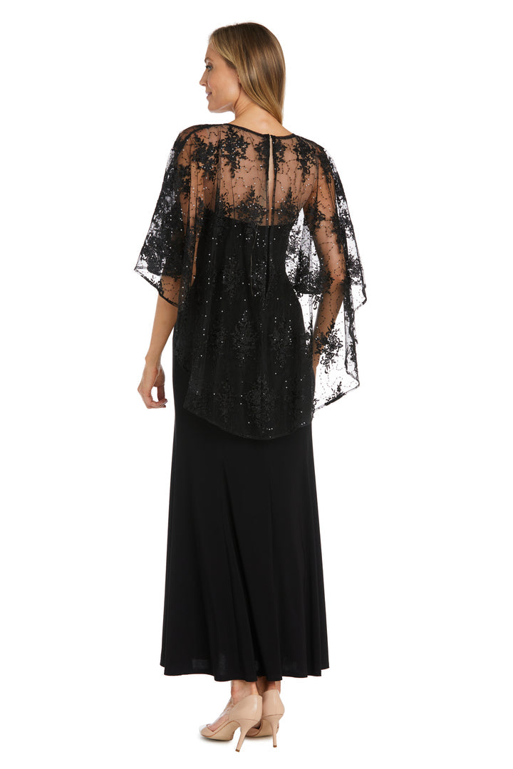 Mother of the Bride Dresses Long Formal Mother of the Bride Capelet Dress Black/Taupe