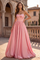 Long Satin Prom Ball Gown with Sweetheart Corset Bodice – Coral