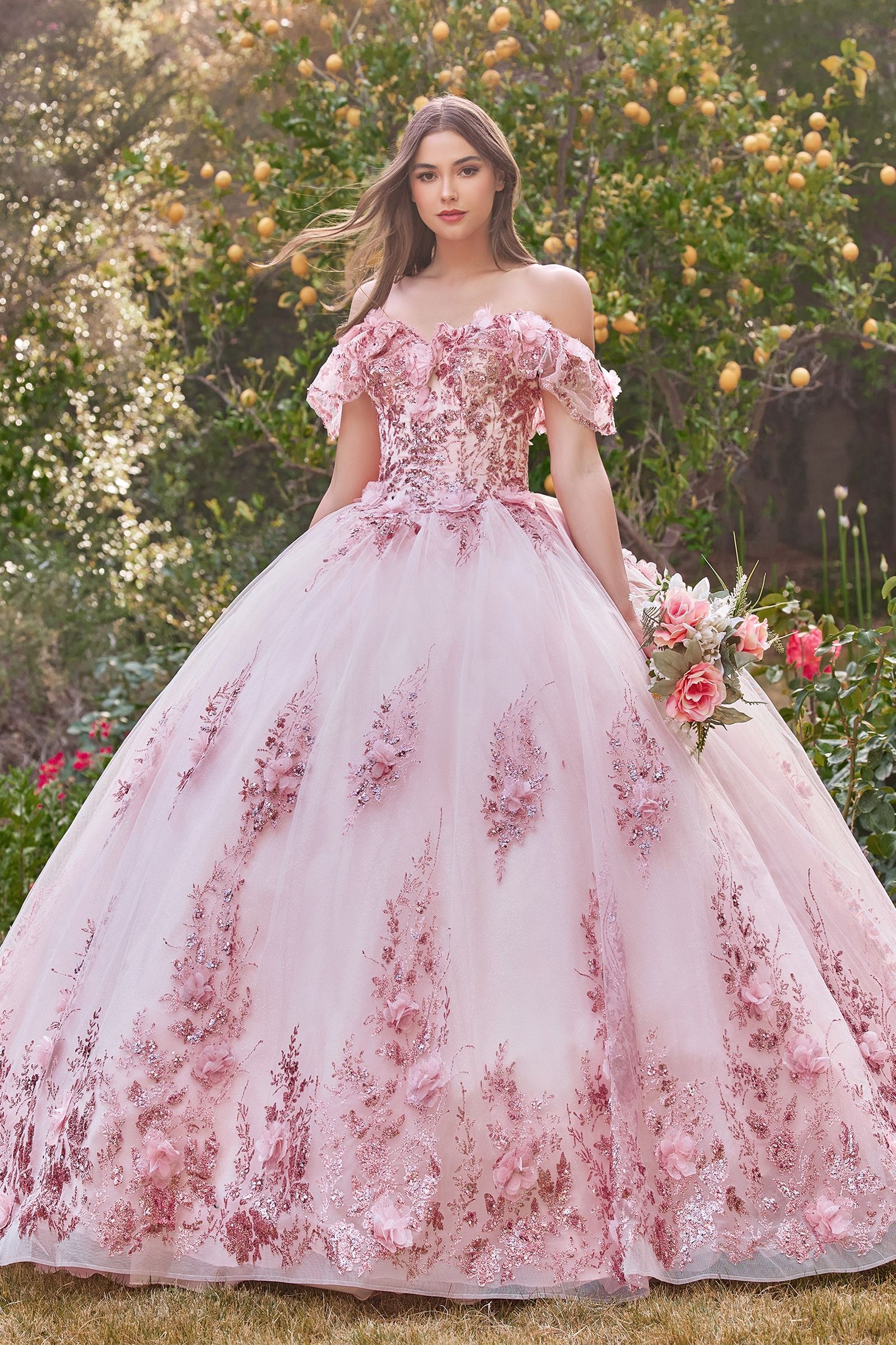 LaDivine 15701 Long Ball Gown Quinceanera Dresses