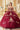 Quinceniera Dresses Long Applique Glitter Quinceanera Ball Gown Burgundy