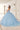 Quinceniera Dresses Long Floral Ball Gown Cape Quinceanera Dress Blue