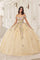 Quinceniera Dresses Long Floral Ball Gown Quinceanera Dress Champagne