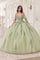 Quinceniera Dresses Long Quinceanera Dress Applique Ball Gown Sage
