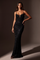 Long Sequined Formal Dress Keyhole Cutout – Black