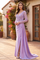 Fitted Long Sleeve Formal Evening Gown – Lilac