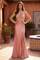 Long Formal Beaded Corset Slit Prom Dress – Rose