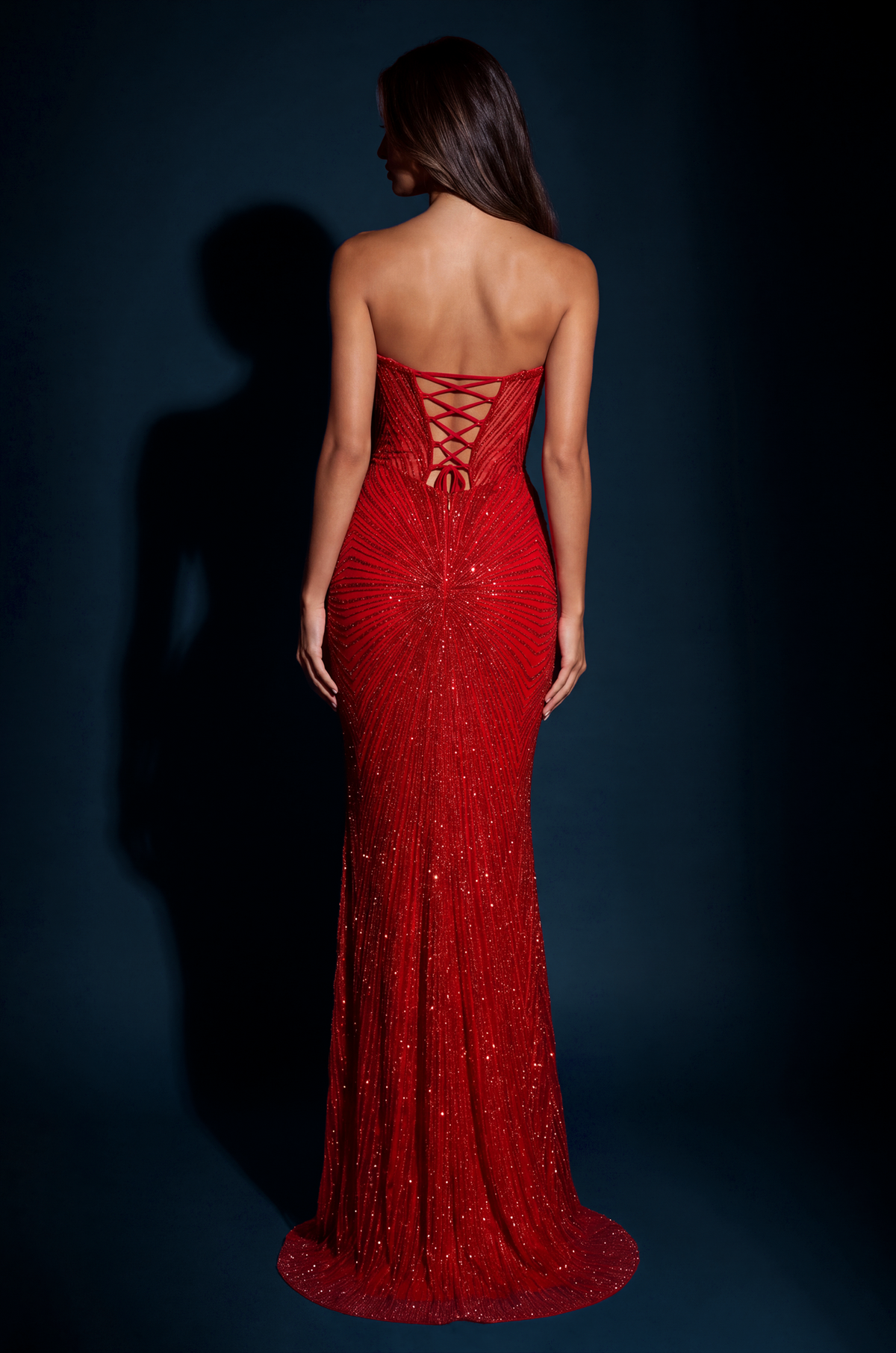 Long Sequin Prom Formal Evening Dress – Red