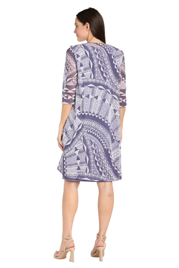 Mother of the Bride Dresses Two Piece Short Printed Mother of the Bride Dress Lavender