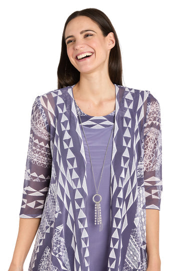 Mother of the Bride Dresses Two Piece Short Printed Mother of the Bride Dress Lavender