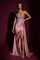 Long Strapless Corset Beaded Satin Prom Dress – Pink