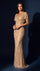 Beaded V-Neck Cap Sleeve Mermaid Gown – Gold