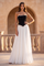 Pleated Velvet Long Formal Corset Dress – Black/White