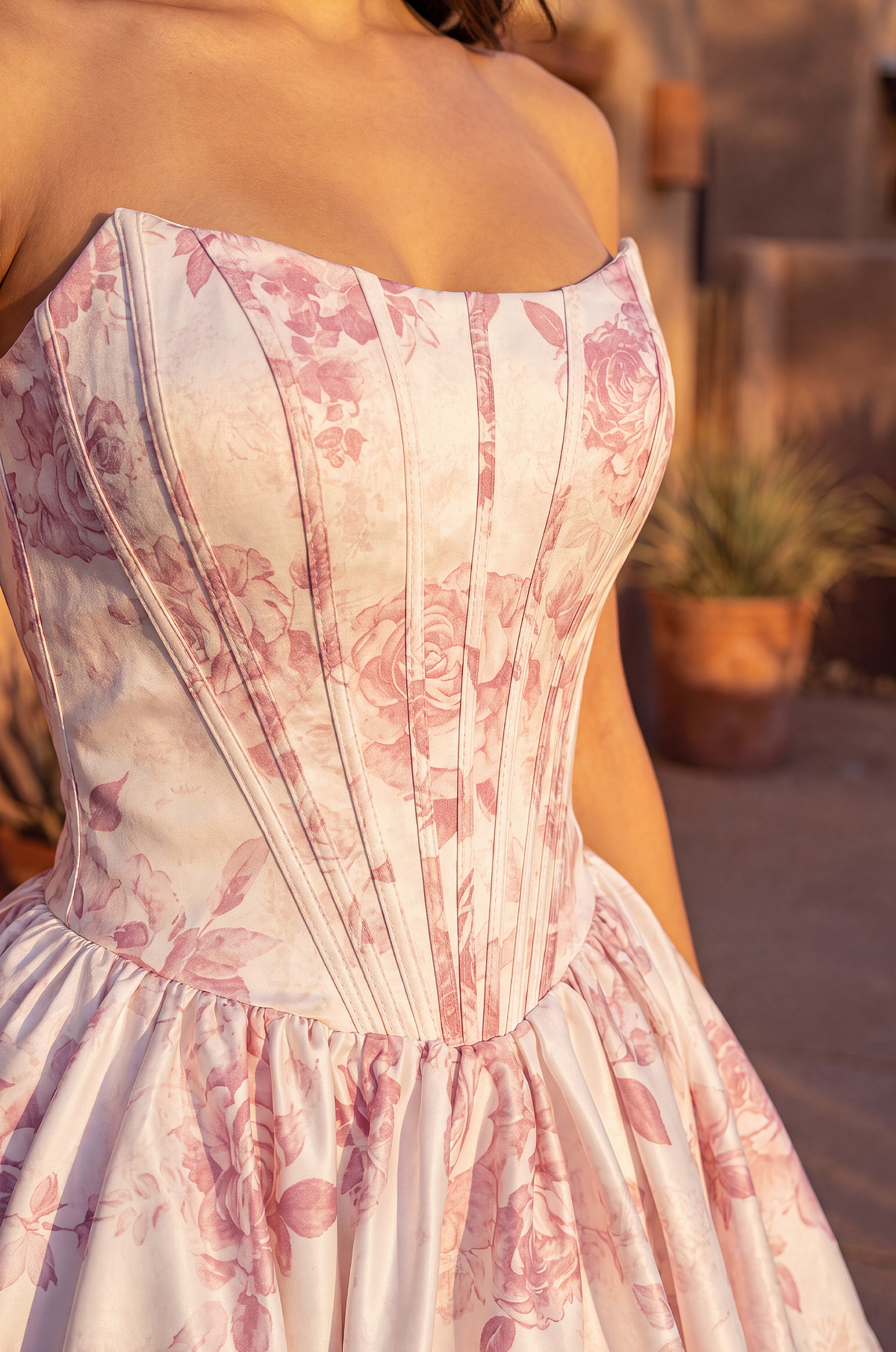 Floral Corset Short Homecoming Dress – Sage